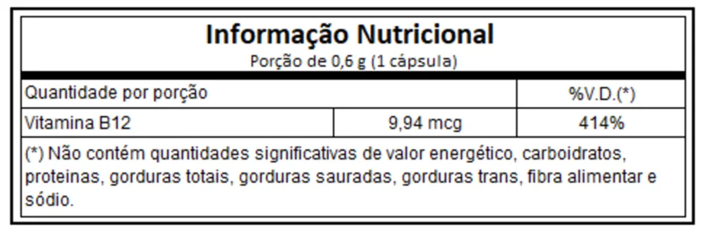 VITAMINA B12 (60 CAPS) - NUTRIFY - Imagem 2