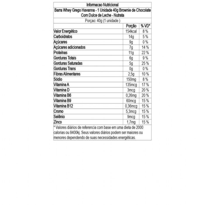 Whey Grego Bar Havanna (40g) Barra De Proteína - Nutrata - Imagem 2