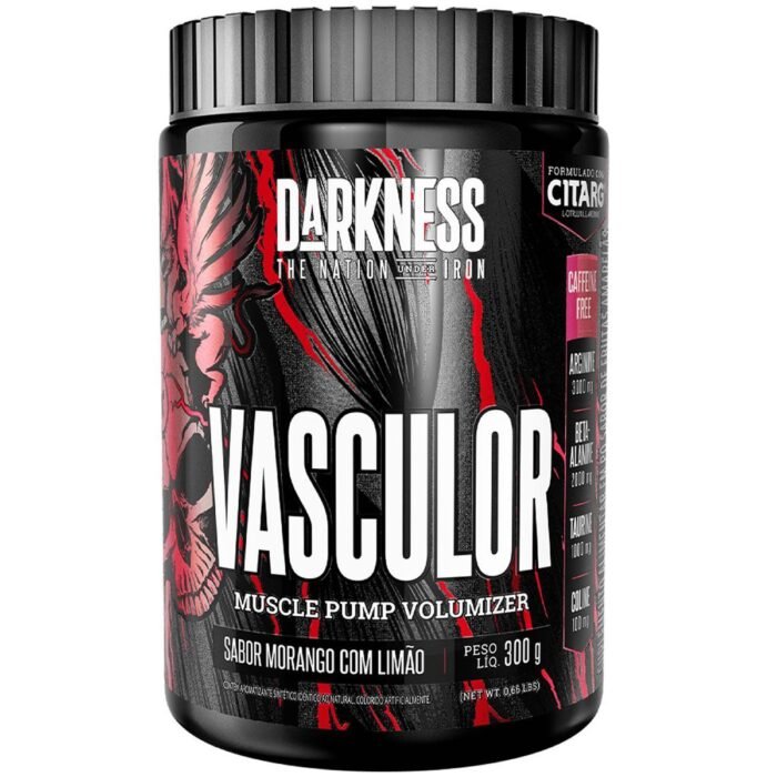 Vasculor Muscle Pump Powder Caffeine Free - 300g Morango com Limão - IntegralMedica
