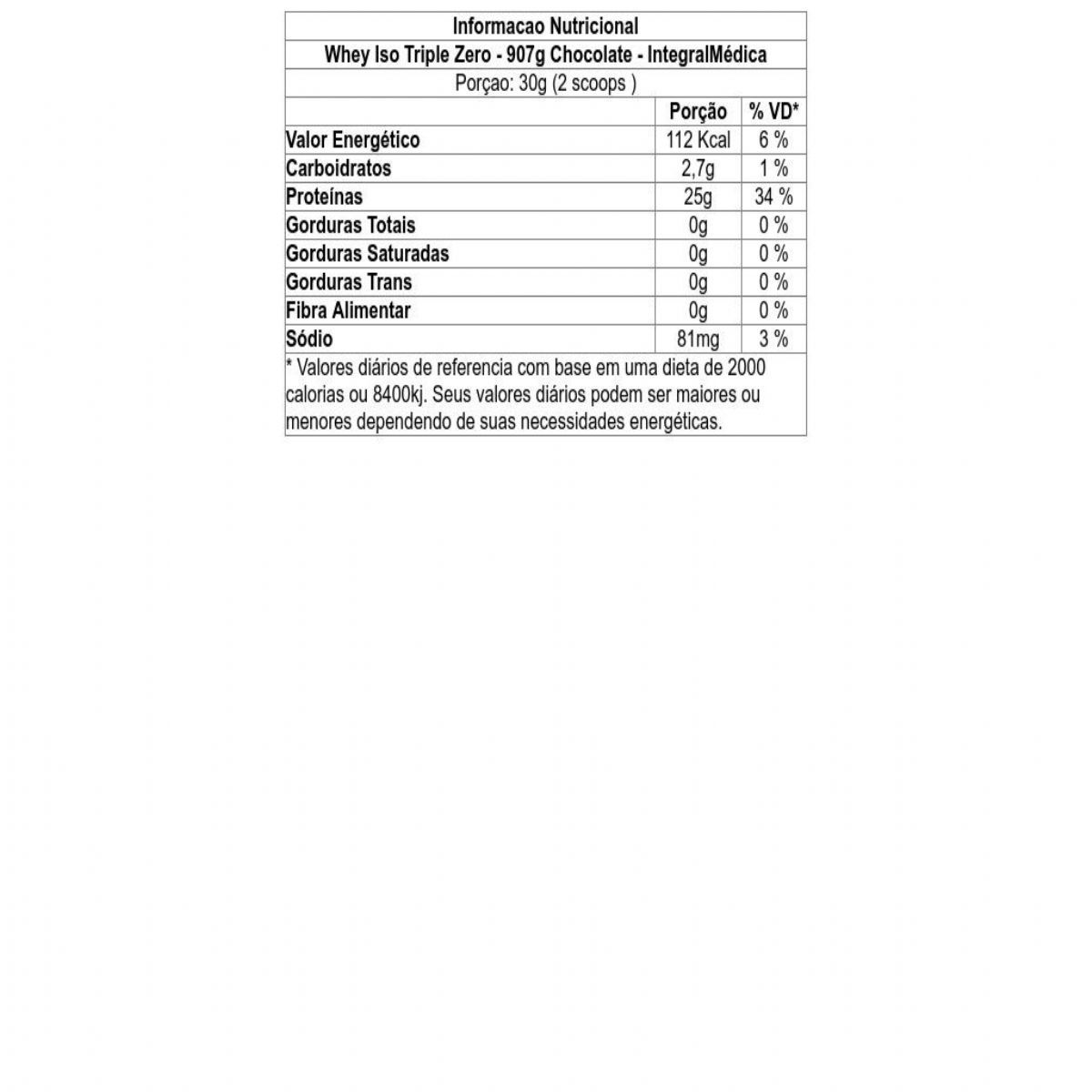 Iso Triple Zero (907g) - Integralmedica - Imagem 2